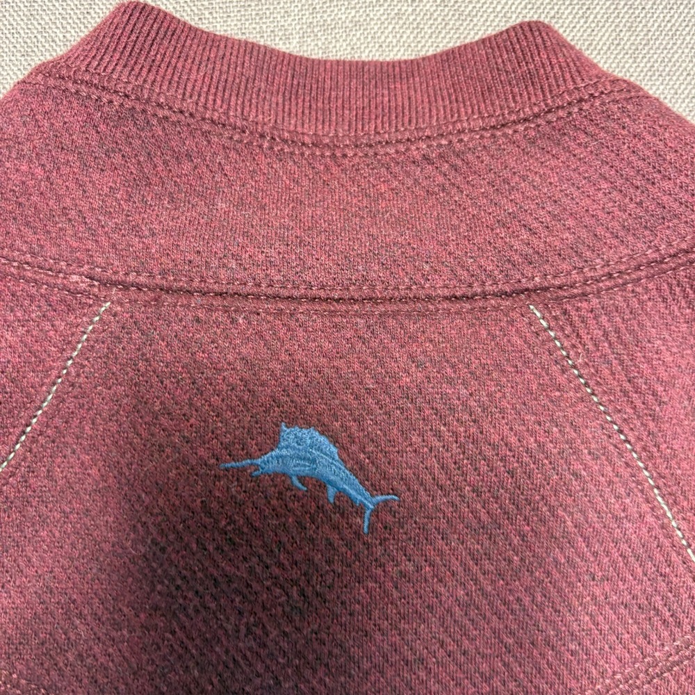 Tommy Bahama Reversible Quarter Zip Pullover Blue Burgundy Mens Large - Picture 10 of 12